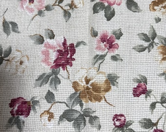 Vintage Beige Floral Woven Gauze Cotton Fabric 62” W X BTY- jacket fabric, skirt fabric, woven cotton fabric