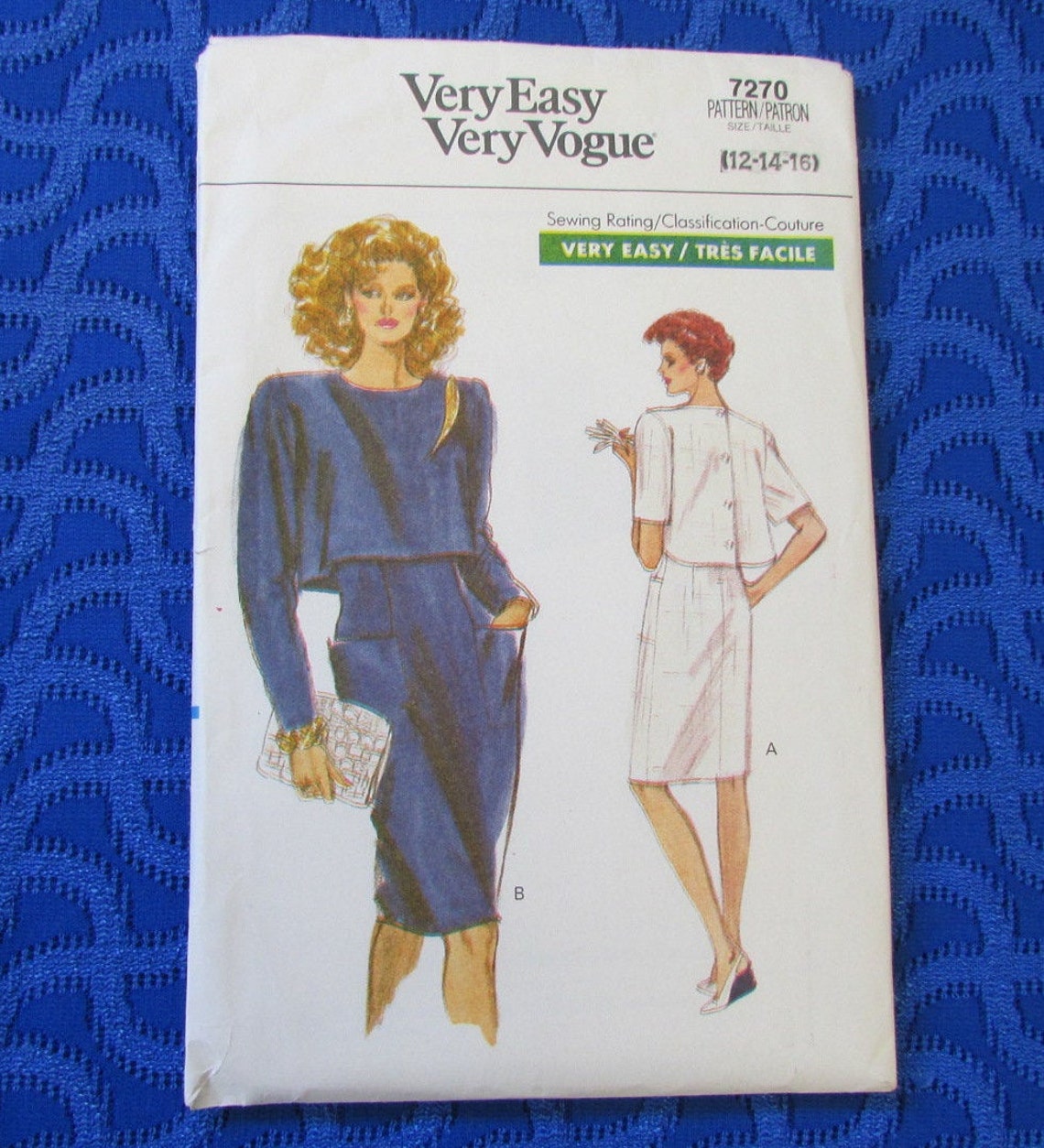 1988 Vogue Sewing Pattern 7270 Misses Sheath Dress With Loose - Etsy