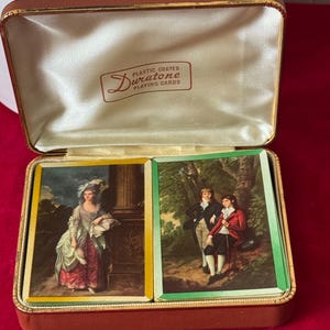Mazzo di carte da gioco vintage Duratone Dual, XVIII secolo, con ritratti femminili e maschili francesi