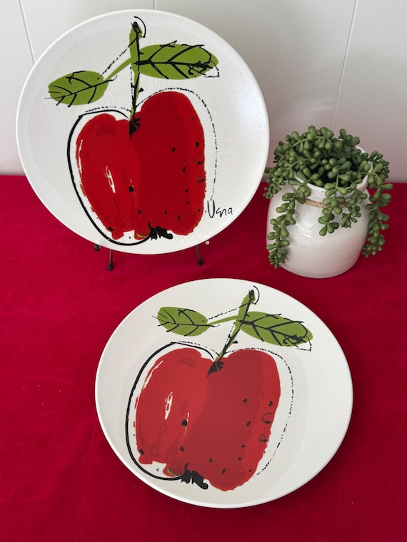 1970's Mikasa Forbidden Fruit Apple Dinner Plates 7102 BY Vera 10