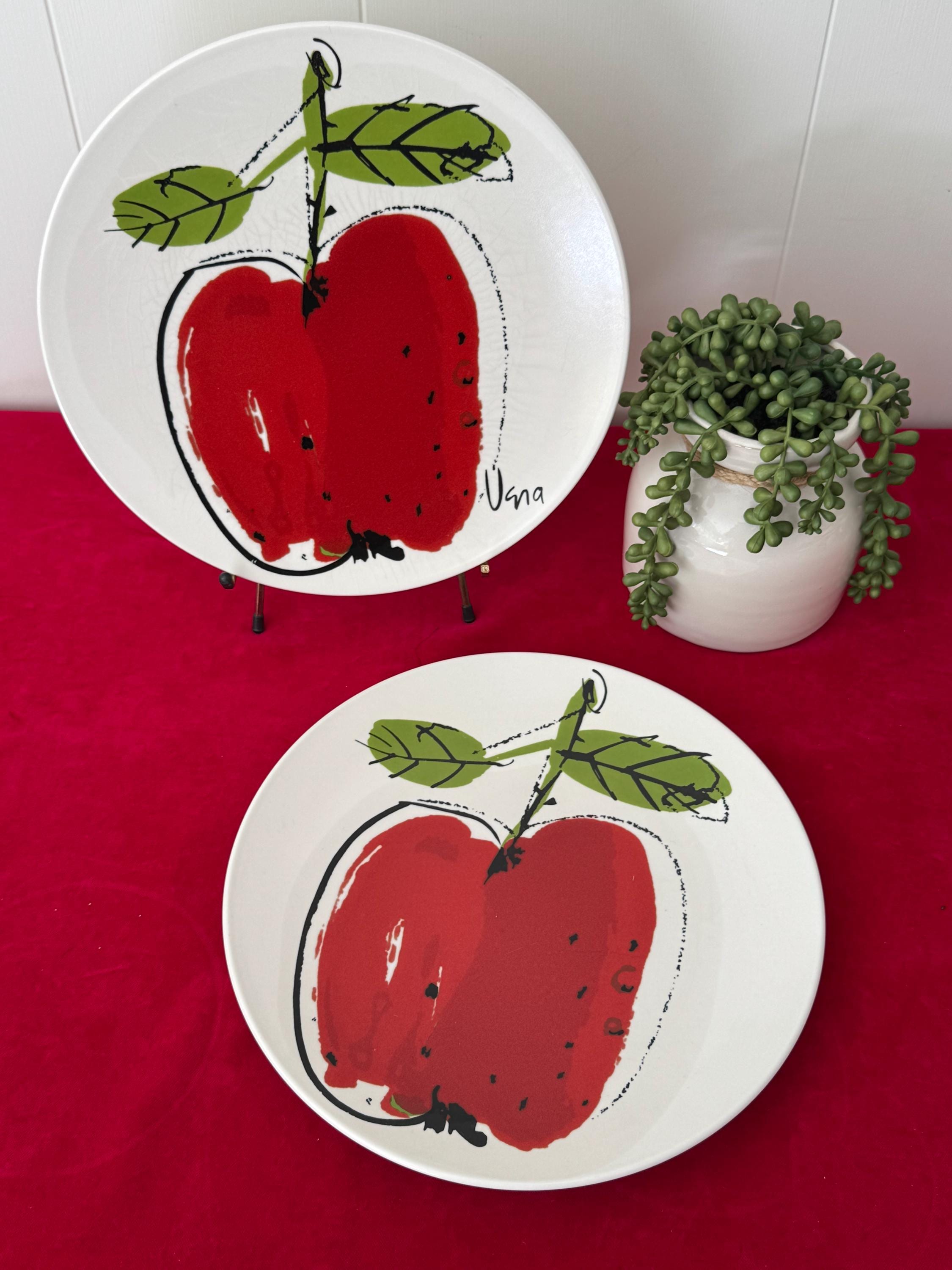 1970's Vera for Mikasa Forbidden Fruit Apple 7102 Dinner Plates 10
