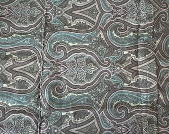 Teal Green & Purple Paisley Cotton Fabric Paisley for Patchwork by Jinny Beyer by RJR Fabrics 44" w x 36"~ quilting fabric