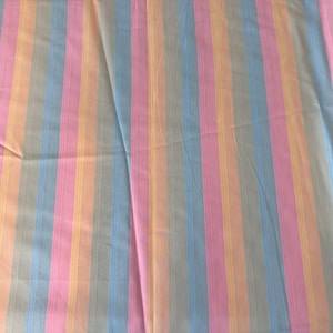 Vintage Pastel Striped Cotton Lightweight Fabric 46&quot; W X 58&quot;- Easter fabric, striped clothing fabric, lightweight cotton fabric