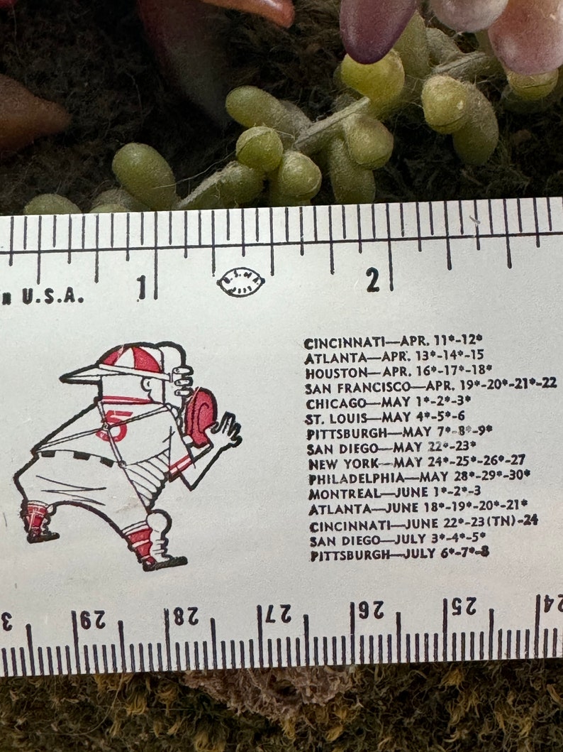 Los Angeles Dodgers White Metal Ruler 1970 and 1973 Schedule Mint ...