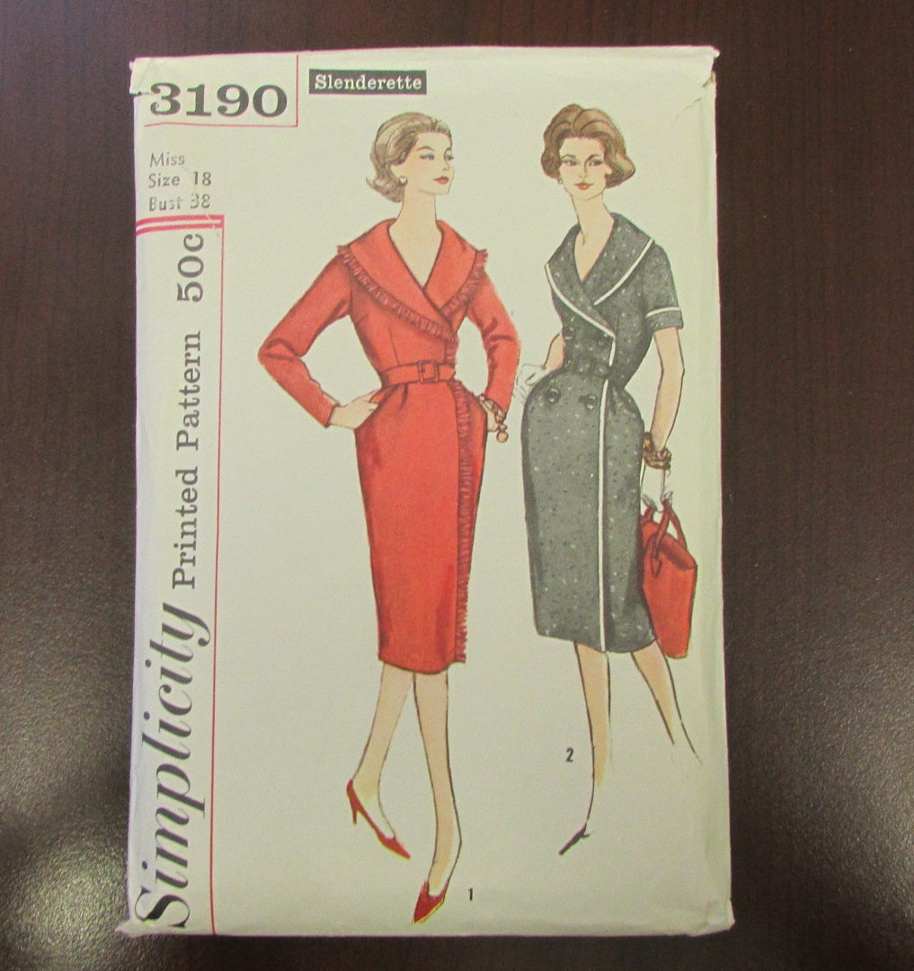 Sewing & Fiber Vintage 1950s Simplicity 1685 Dress Sewing Pattern