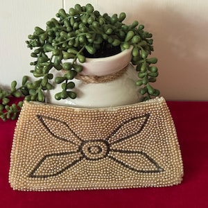 Bolso de noche vintage La Regale con cierre de cremallera y perlas sintéticas, década de 1950-1960: clutch con cuentas, clutch La Regale