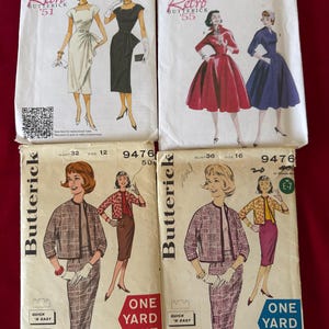 U CHOOSE-Butterick Sewing Patterns 50&#39;s Dress or Skirt & Jacket ~ Butterick 5880, 9476, or 5556 Size 6- 16; cut,~ 50&#39;s dress pattern