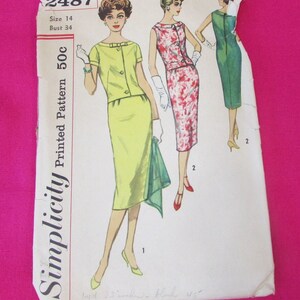 1950's Simplicity 1682 One Piece Dress in Four Variations