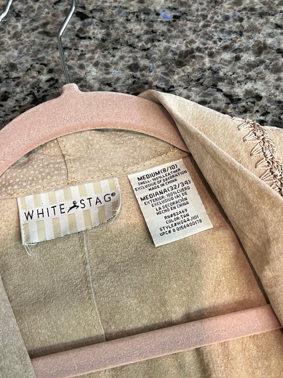Vintage White Stag Tan Suede Womens Blazer Jacket… - image 6