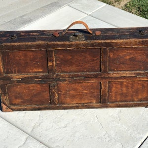 Vintage 1920's Wooden Divided Tool Box Drawers Art Storage Chest