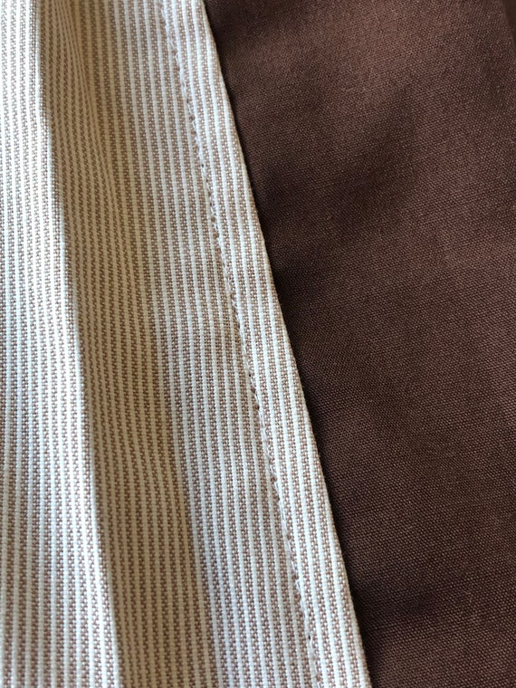 Vintage Mens Brown Pinstripe Cotton Blend Long Ki… - image 3