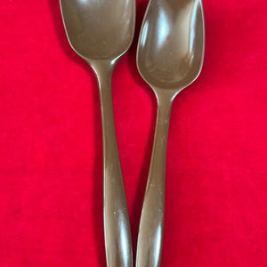 Vintage MCM ROSTI Mepal Denmark BROWN Melamine Kitchen Utensils-brown spoon and spatula~ brown serving utensil, 80s kitchen utensil