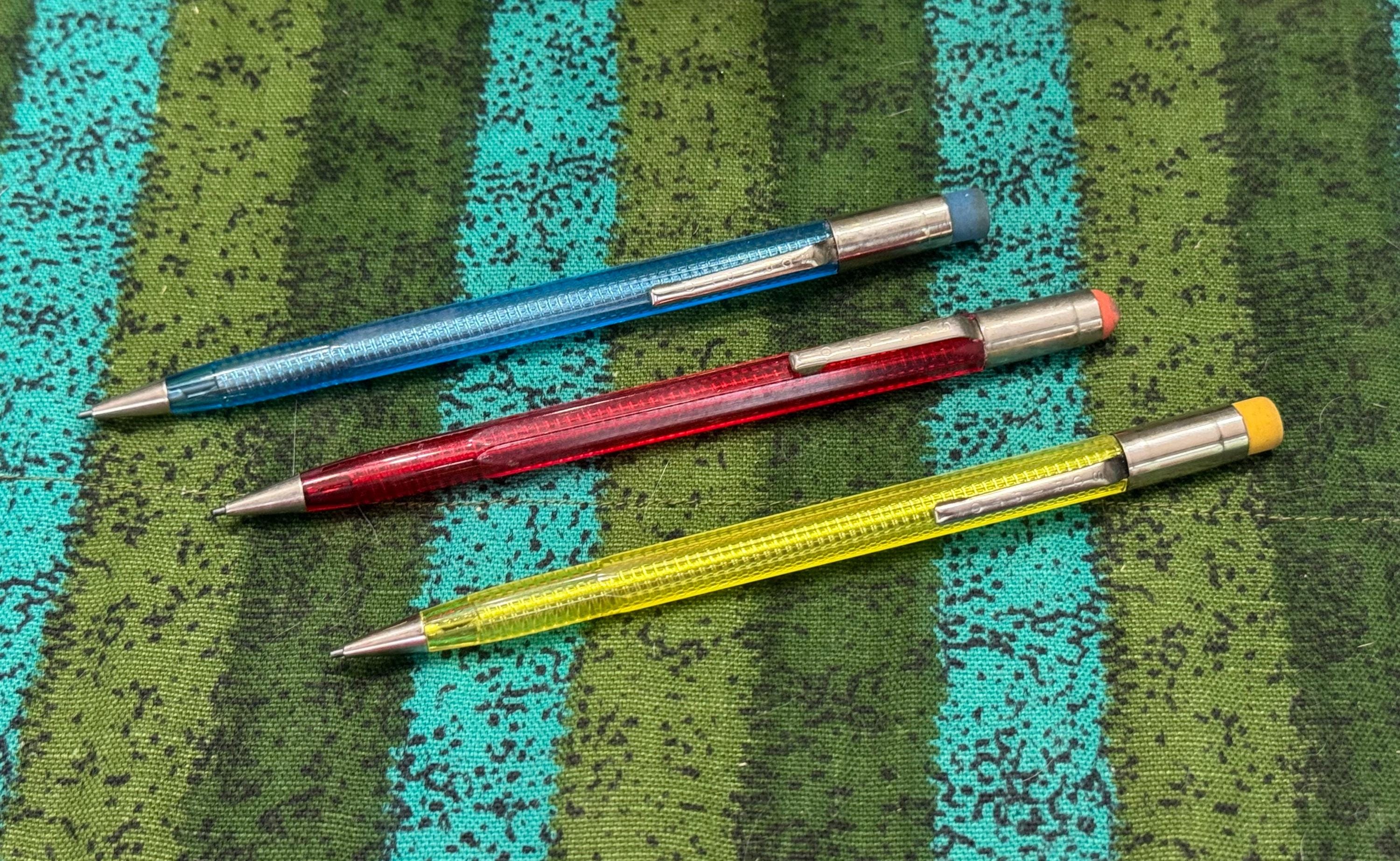 Vintage Scripto Translucent Twist Mechanical Pencil K780 Blue, Red