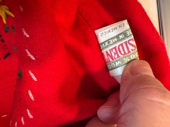 1940s Mexican Souvenir Jacket Red Wool Embroidere… - image 6