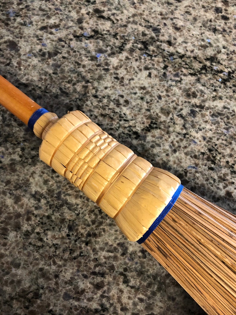 Vintage Long Wood Handled Fireplace Broom With Wrapped Handle Etsy
