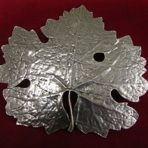 Vintage Rubicon Objekt Klon 29 Rubicon Mitglied Schwere Silber Blatt Weihnachtsverzierung, 3 1/2 &quot;Durchmesser; silberne Blattverzierung