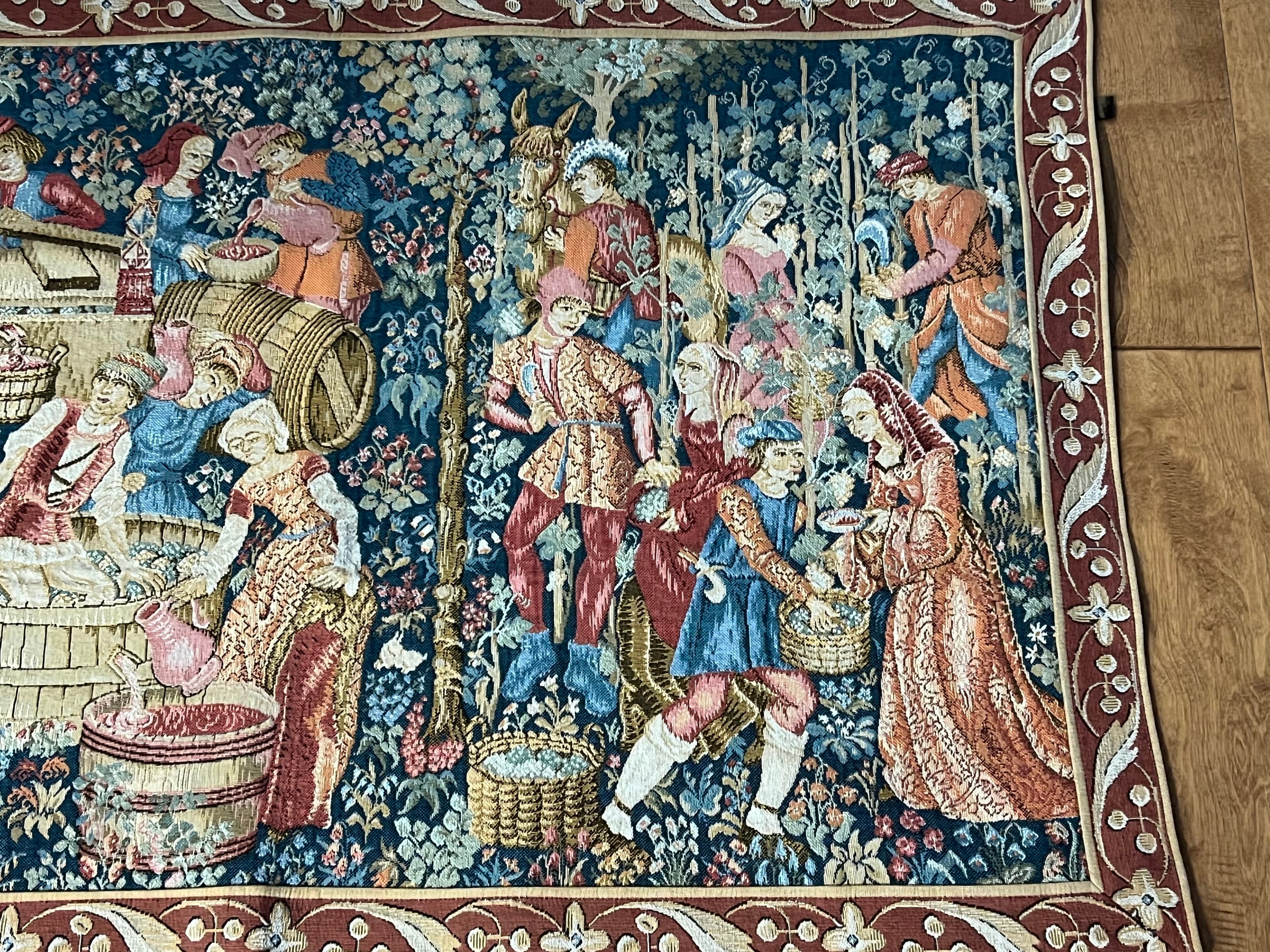 Goldys French Medieval Reproduction Tapestry Wallhanging Grape