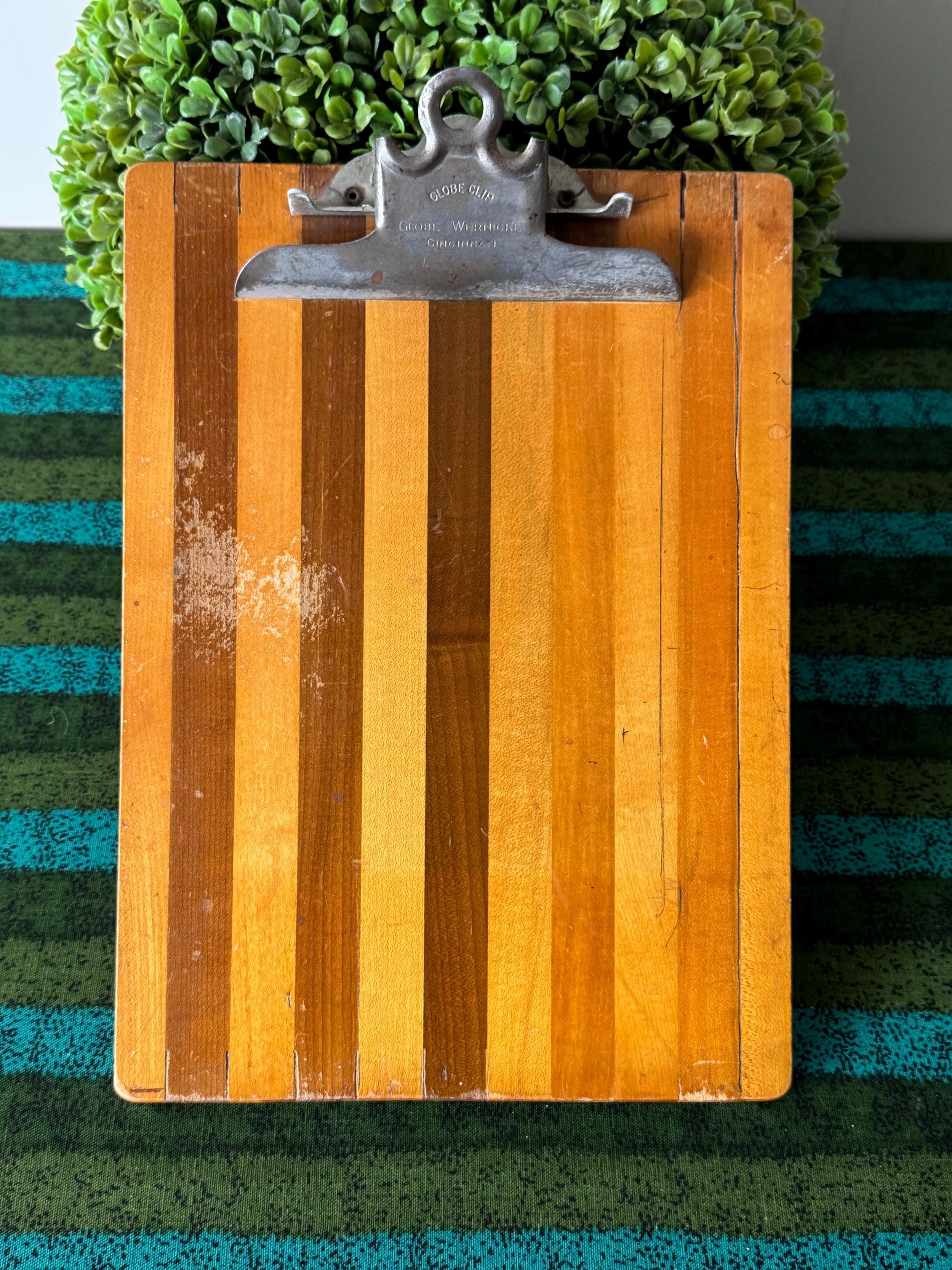 Antique/vintage Globe-wernicke Striped Wood Clipboard RARE Letter 