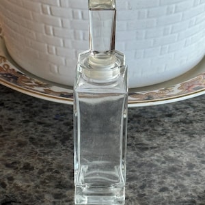 Vintage Perfume Bottle Caron Paris 100 ML HB Clear Glass Square Footed 6 1/2” tall- vintage perfume