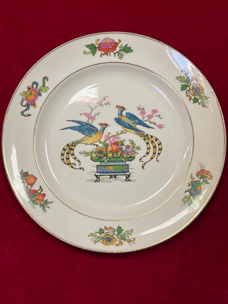 Vintage Antique Johnson Bros Bird of Paradise Two Peacocks Etsy