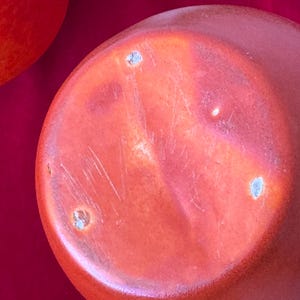 1960/70’s Bright Orange Vase Tudor CA Modern Pottery Orange Small Vase- California pottery, orange ceramic vase image 4