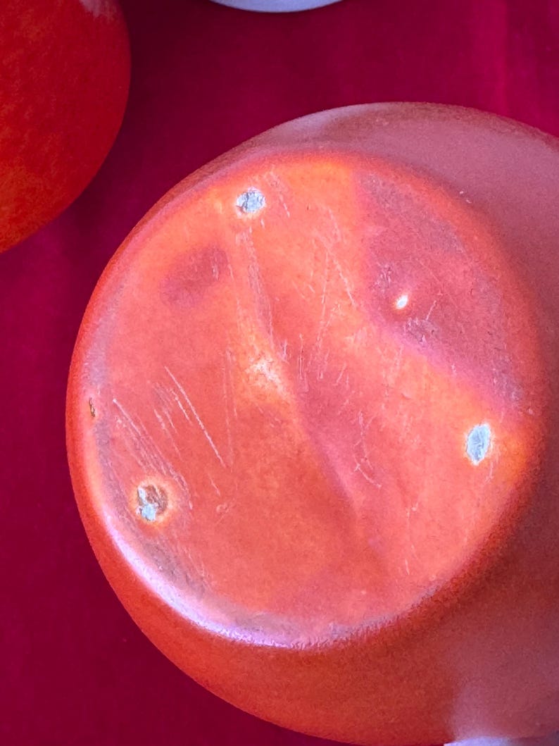 1960/70’s Bright Orange Vase Tudor CA Modern Pottery Orange Small Vase- California pottery, orange ceramic vase image 4