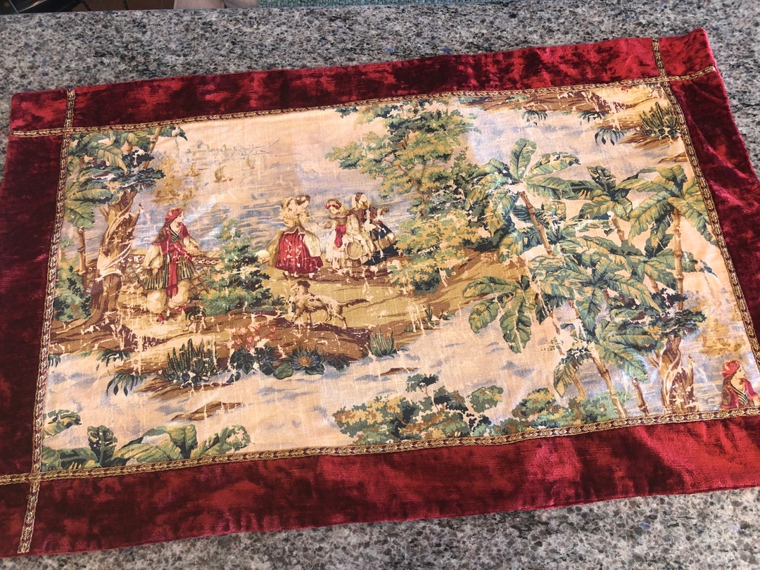 Vintage Pamela Kline Traditions Bosporus Toile Antique Red Etsy