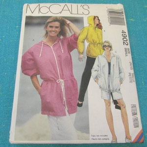 1990 McCalls Sewing Pattern 4902 Misses Unlined Jacket and Pants or Shorts, Size 10-12 Uncut; windbreaker jacket pattern, shorts pattern