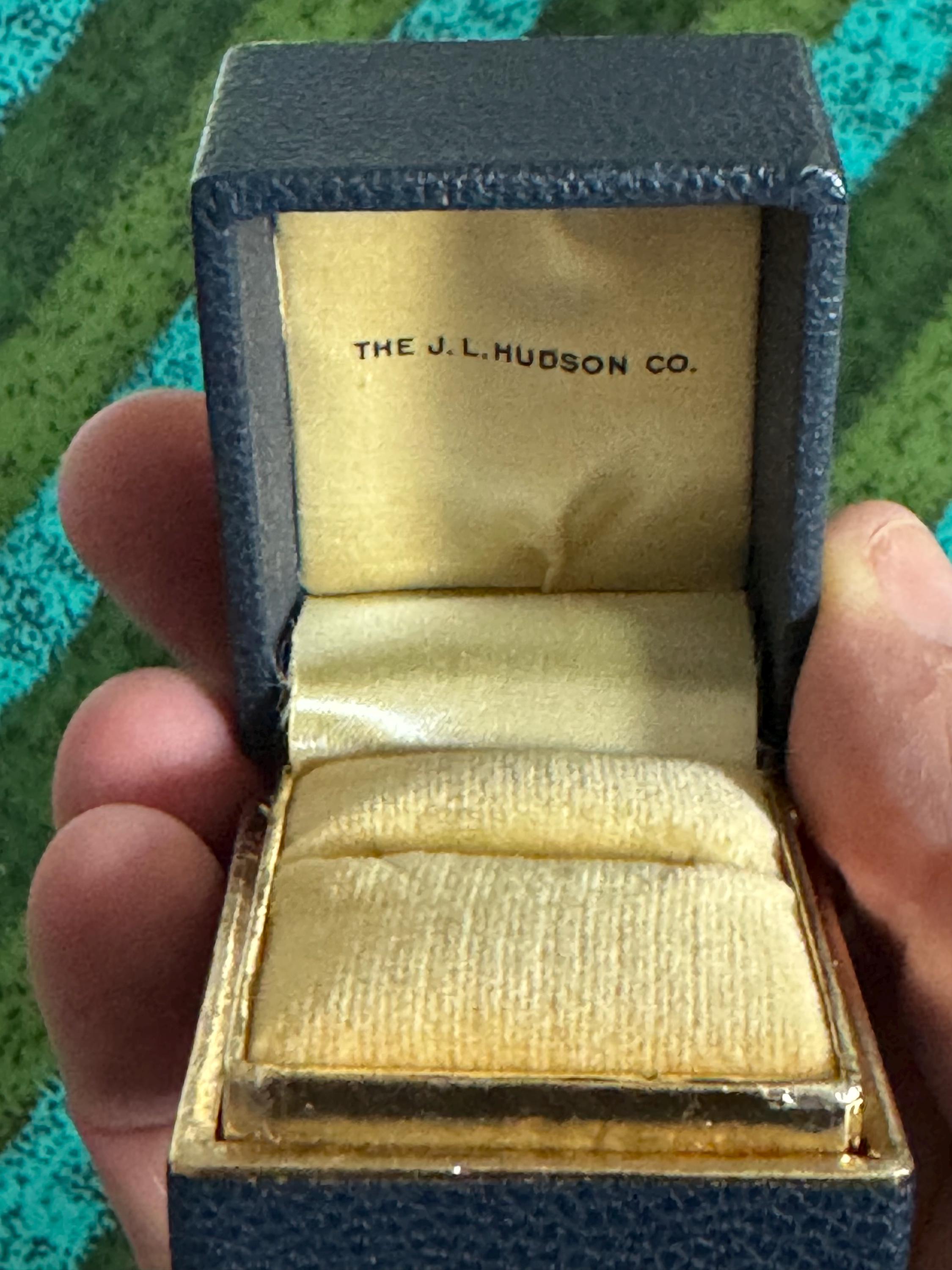 アンティーク雑貨 US Vintage ring box 1 Vintage Jewelry Ring Box J L Hudson Company Detroit MI Store~ Ring