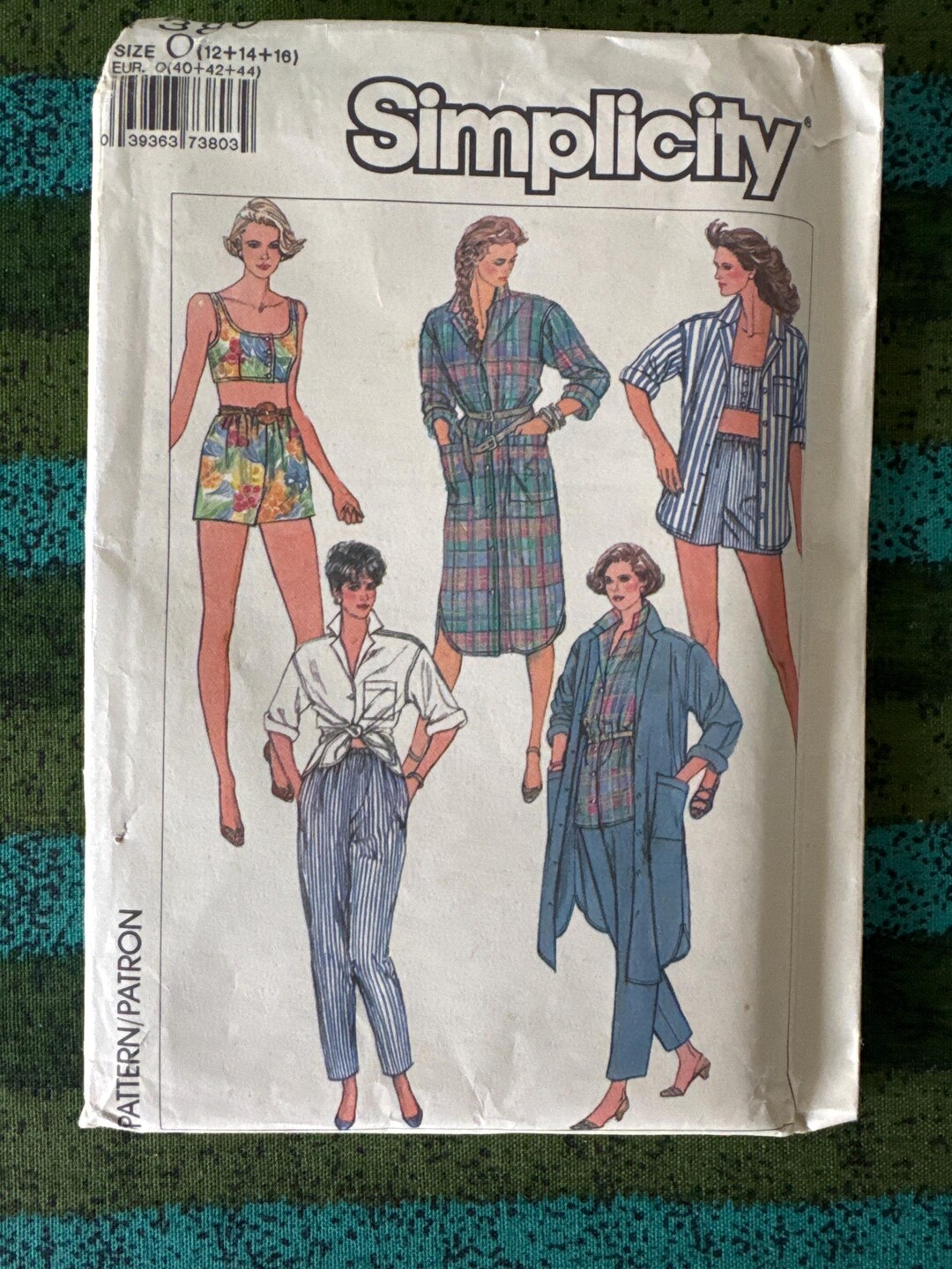 1986 Simplicity 7380 Sewing Pattern Misses Elastic Waist Shorts or ...