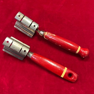 Antique/Vintage Knife Sharpener with Red Wood Painted Handle 7” Long patent Applied For- knife sharpener