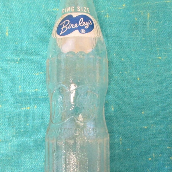 Vintage King Size Bireley's King Size Soda Glass Bottle; Glass Bottle, 9 1/4"T X 2 1/4"W, soda bottle