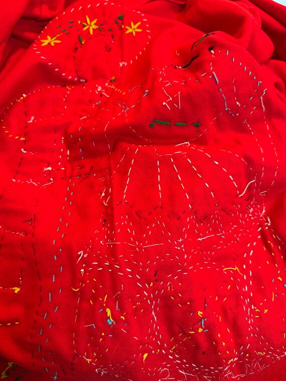 1940s Mexican Souvenir Jacket Red Wool Embroidere… - image 8