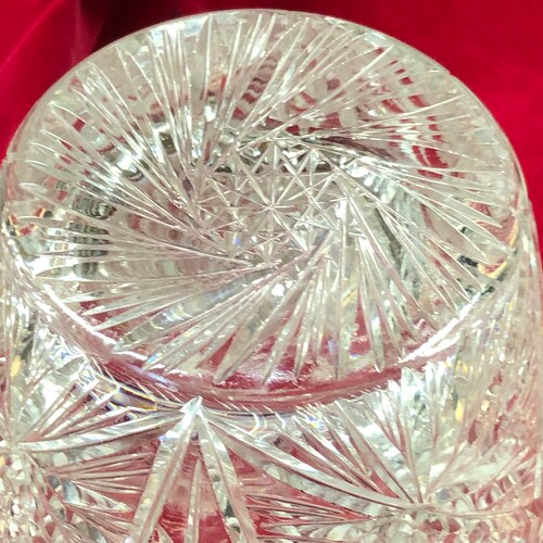 Antique Heavy ABP Cut Crystal Pinwheel Vase 12" High and 6" wide
