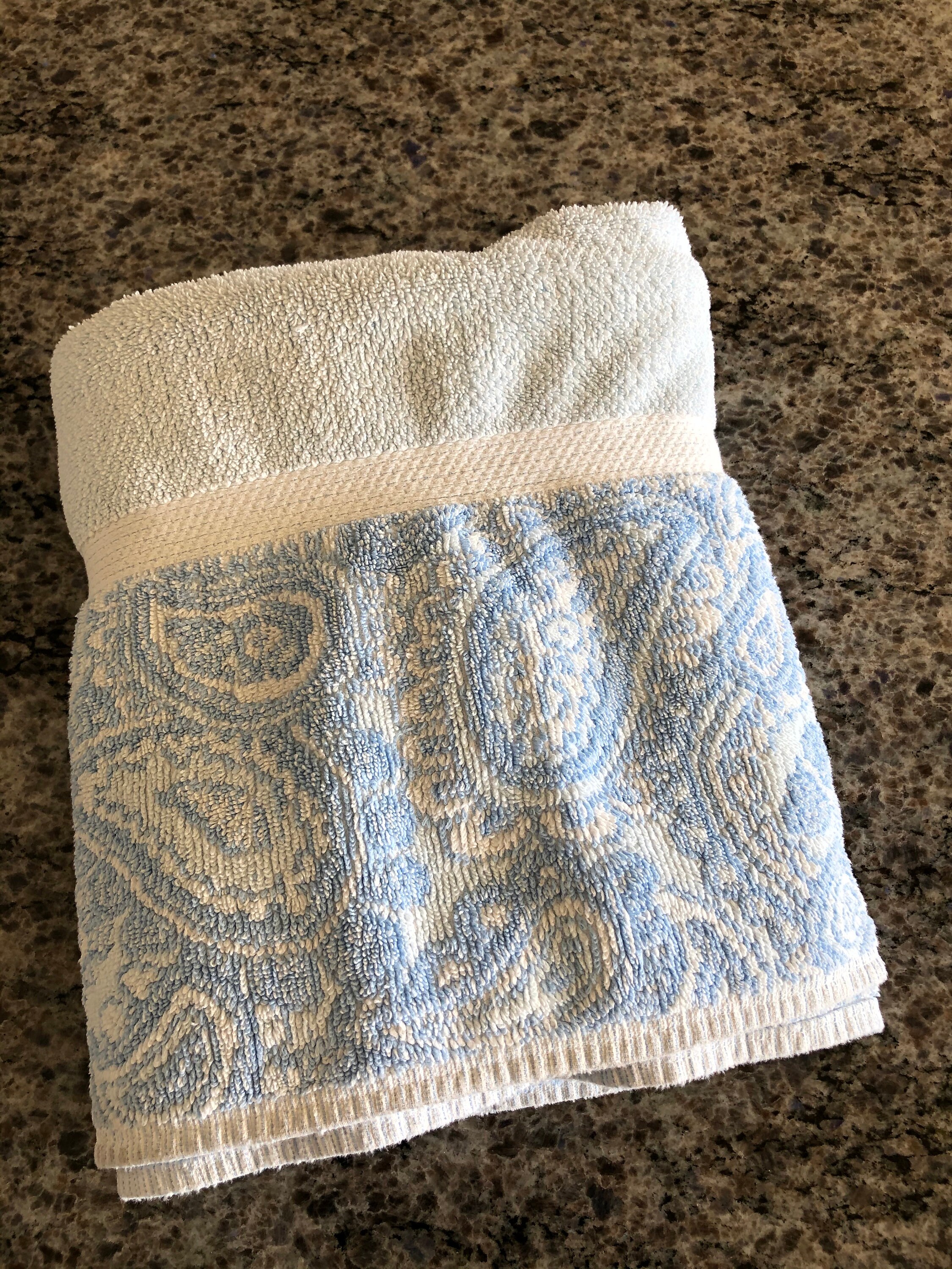 Vintage Fieldcrest Royal Velvet Blue With Paisley Hem Etsy UK