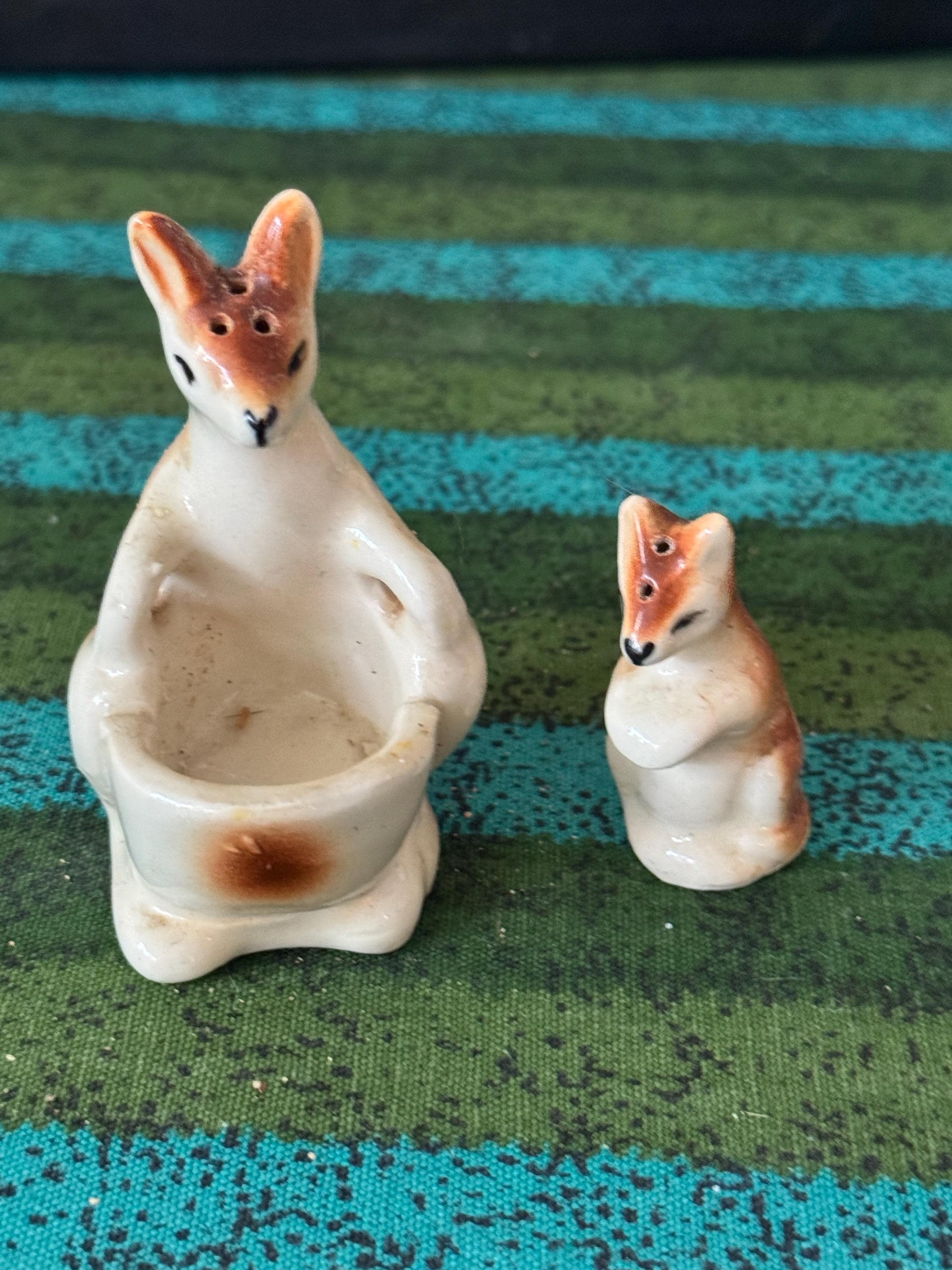 1960's Kangaroo & Joey Salt and Pepper Shaker by Palwar Made in