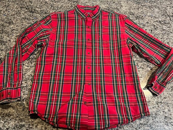 Mens christmas sales plaid dress shirt
