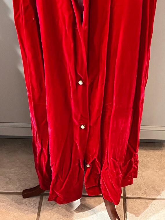 Vintage 70/80'S Robinson's Red Velvet Long Rhines… - image 7