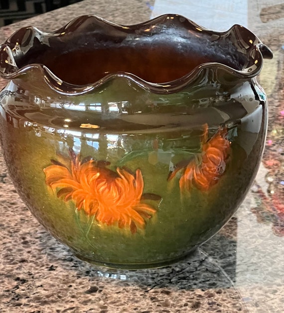 Antique WELLER Louwelsa Art Nouveau JARDINEIRE Planter 9” W Number