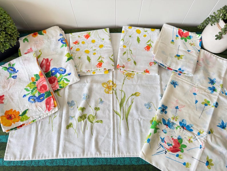 Bold Multi Spring Floral Standard Pillowcases 100% Combed Cotton by Designers Guild UK~ spring bedding, bold floral pillowcase image 5