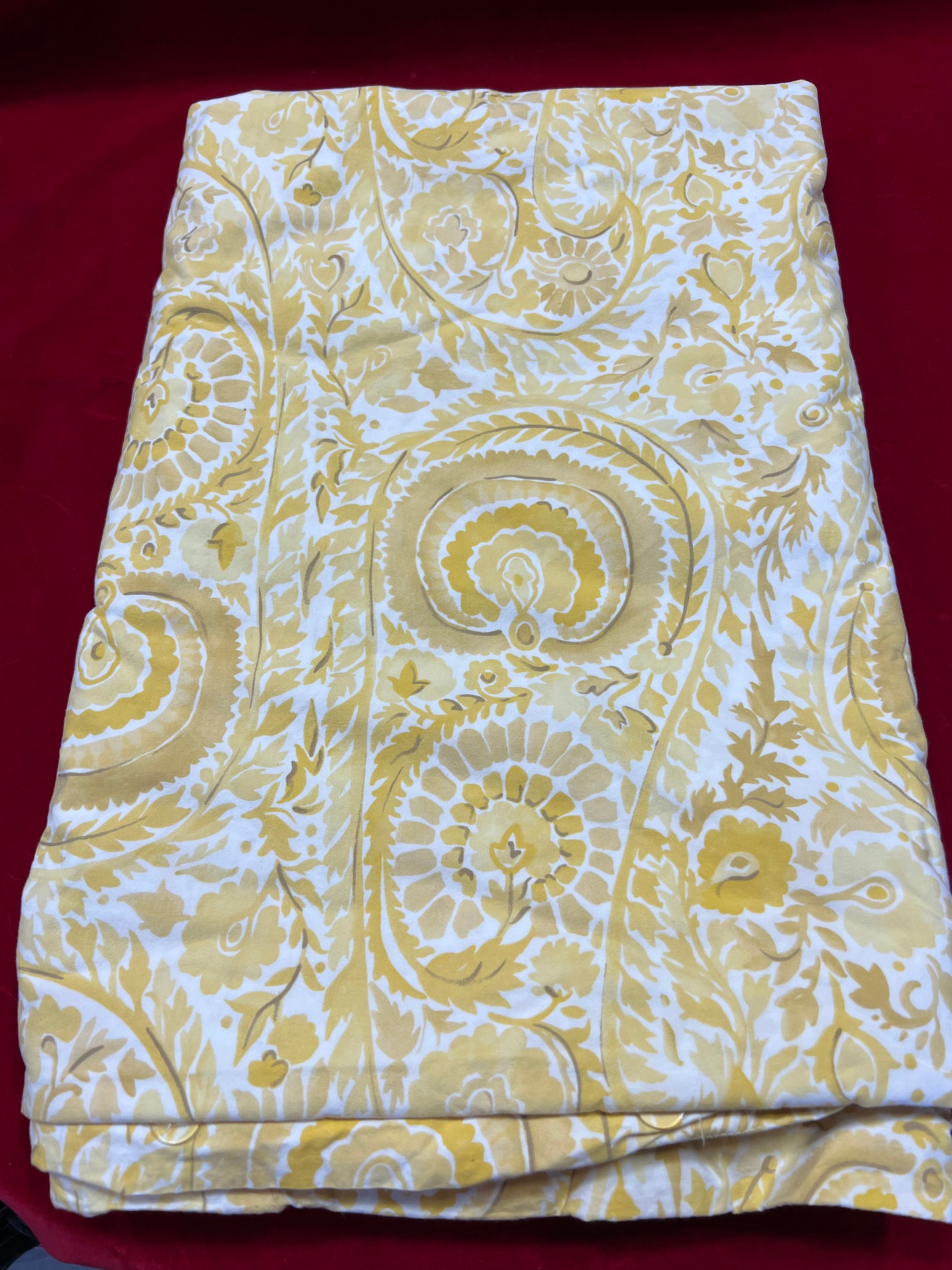Pottery Barn YELLOW Paisley Pattern Full/queen Duvet 100 Etsy
