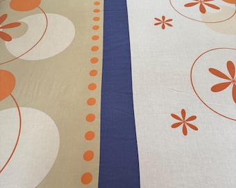 Homewell Queen Bettüberwurf oder Bettüberwurf in Blau & Orange mit abstraktem Muster ~ geometrischer, floraler Bettüberwurf