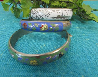 Ancien Bracelet Jonc Vert – Vintage – Sans Marque – Occasion