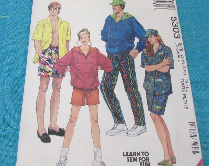 Simplicity Pattern 5303 1991 Mccall's Sewing Pattern 5303 Misses, Mens or Teen Boys Sweatshirt ...