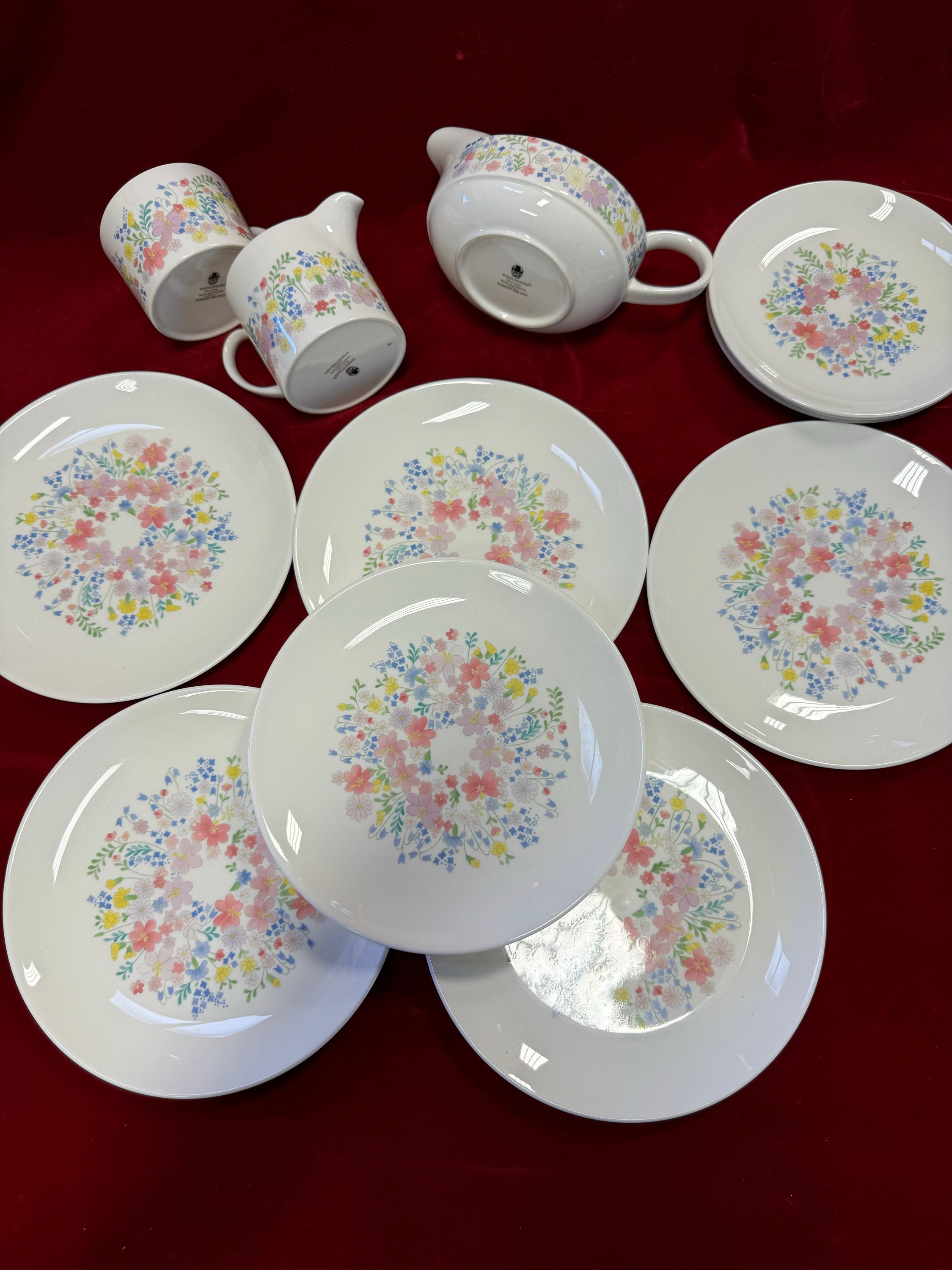 Wedgwood Forget Me Not Pattern Bone China Dinnerware Lot RARE
