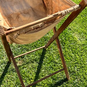 RARE Antique NEVR STOOP Wood Folding Laundry Basket with Fabric Liner antique laundry, laundry holder, wood laundry rack,antique laundry image 2