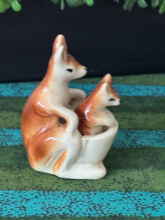 1960's Kangaroo & Joey Salt and Pepper Shaker by Palwar Made in