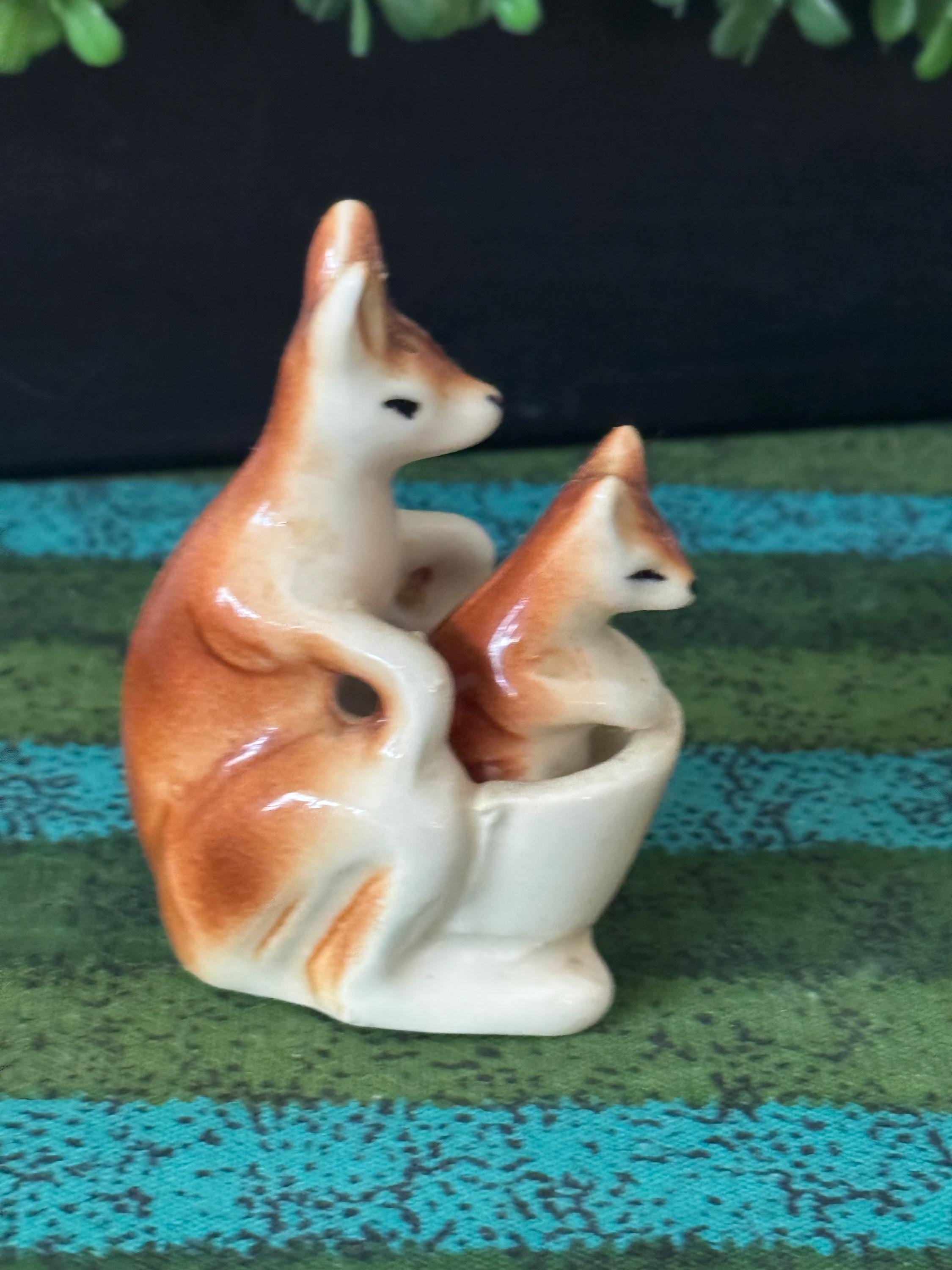 1960's Kangaroo & Joey Salt and Pepper Shaker by Palwar Made in