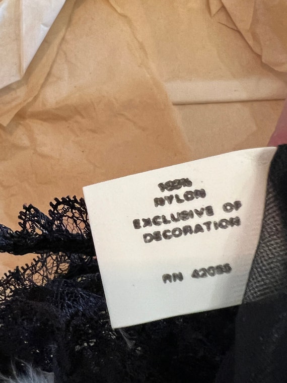 RARE 1960’s Black Sheer Panties & Bra with White Fur … - Gem