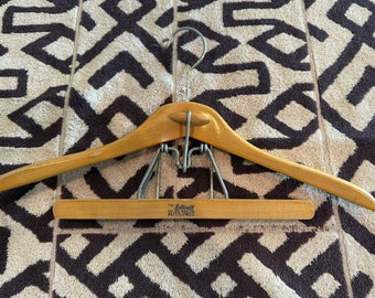 Vintage Setwell wood Suit Pants Heavy Clamp Style Skirt Hanger - vintage Setwell hanger, hinged wooden hanger